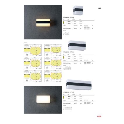 Redo 90326 - LED Auβen-Wandbeleuchtung KODIAK LED/8W/230V IP65 weiß/schwarz