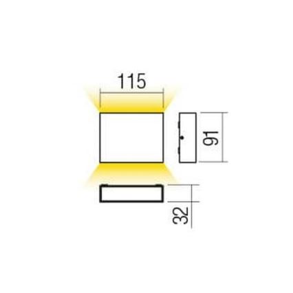 Redo 90376 - LED Auβen-Wandbeleuchtung KAMAL LED/4,4W/230V 3000K IP54 grau