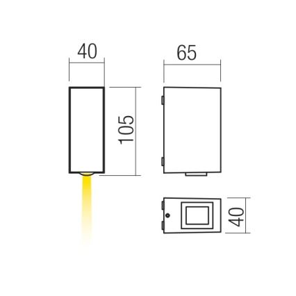 Redo 90416 - LED Auβen-Wandbeleuchtung ACE LED/3,36W/230V 4000K IP54 grau