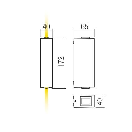 Redo 90421 - LED Auβen-Wandbeleuchtung ACE 2xLED/5,84W/230V 3000K IP54 grau