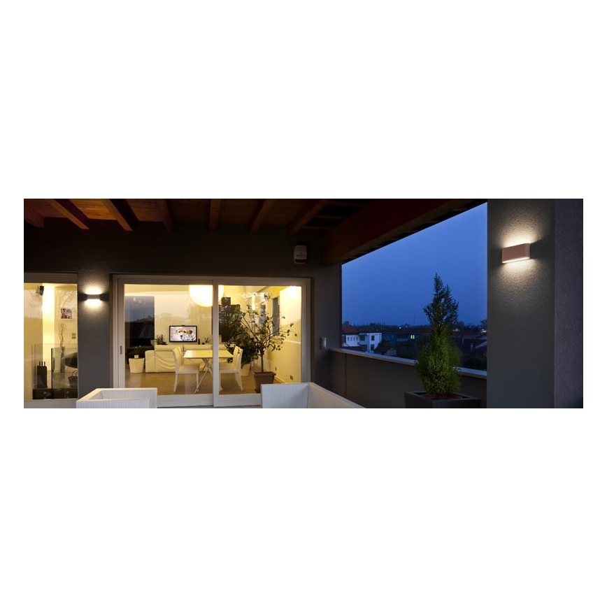 Redo 90453 - LED-Außen-Wandleuchte KLIPPE 24W/230V 3000K IP54 Braun