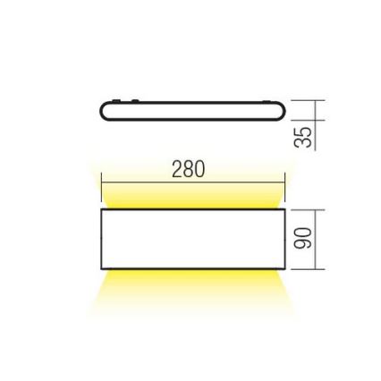 Redo 90453 - LED-Außen-Wandleuchte KLIPPE 24W/230V 3000K IP54 Braun