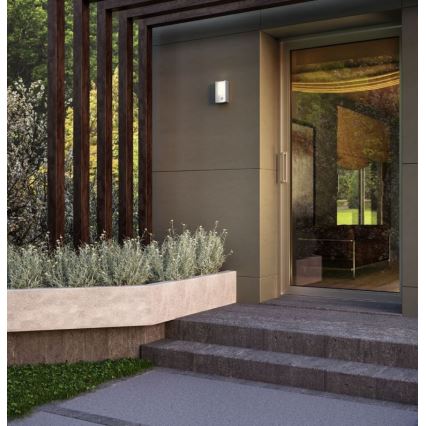 Redo 90486 - LED-Outdoor-Wandleuchte mit Sensor WARP LED/8W/230V 3000K IP44 anthrazit