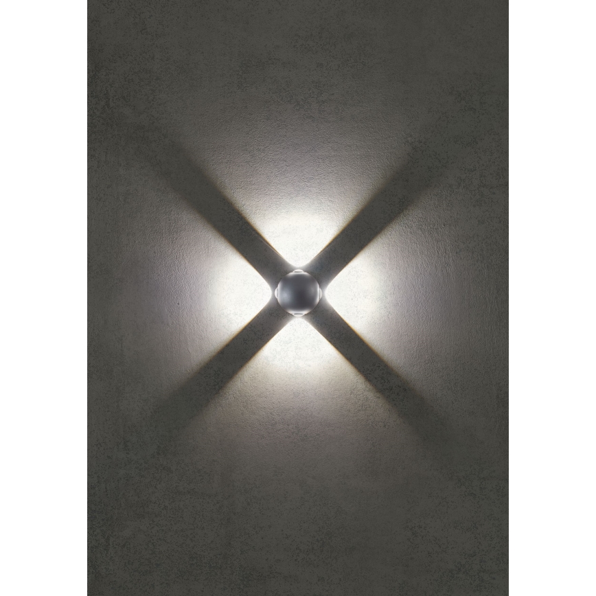 Redo 90500 - LED-Wandleuchte für den Außenbereich MILESTONE 4xLED/3W/230V IP54 anthrazit
