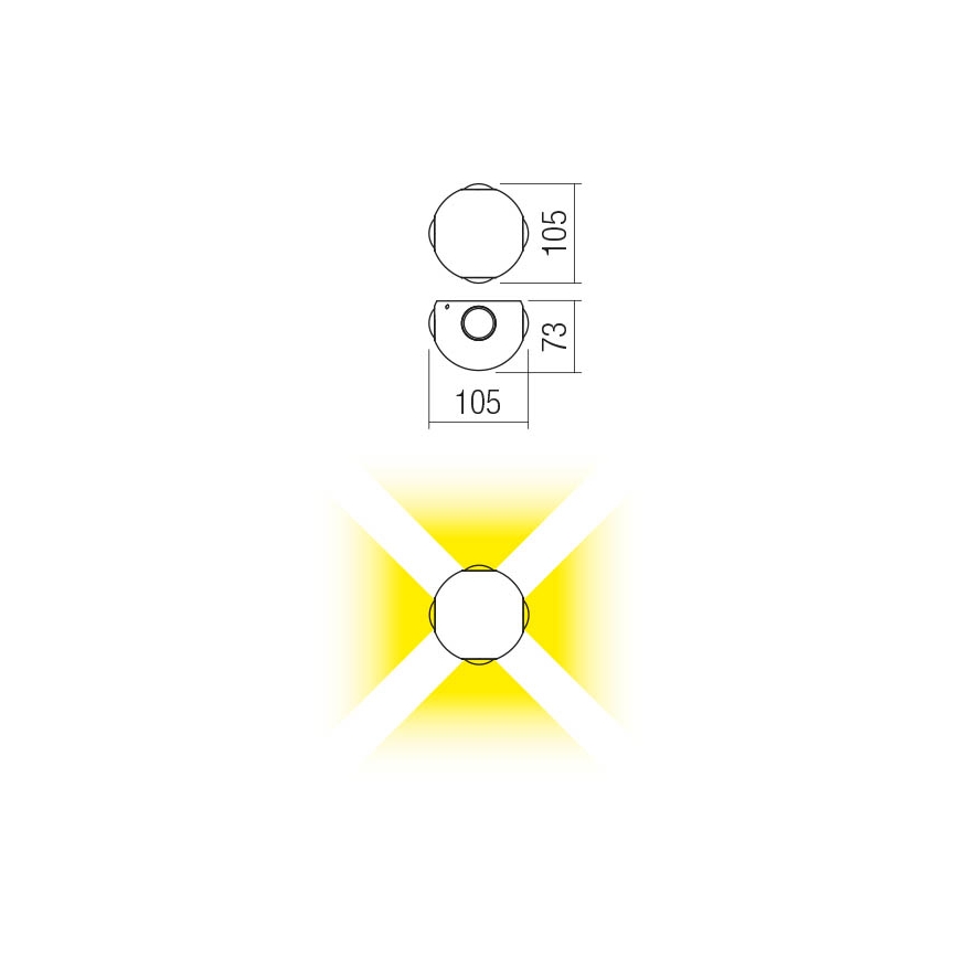 Redo 90500 - LED-Wandleuchte für den Außenbereich MILESTONE 4xLED/3W/230V IP54 anthrazit