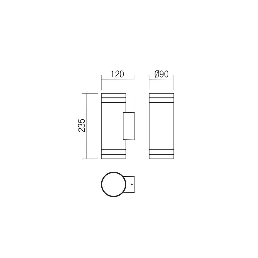 Redo 90518 - Outdoor-Wandleuchte CARGO 2xGU10/28W/230V IP54 anthrazit
