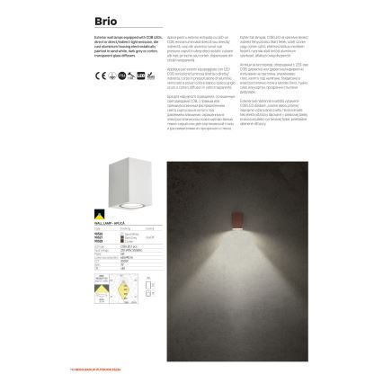 Redo 90528 - LED Außenwandleuchte BRIO LED/6W/230V 3000K IP54 Braun