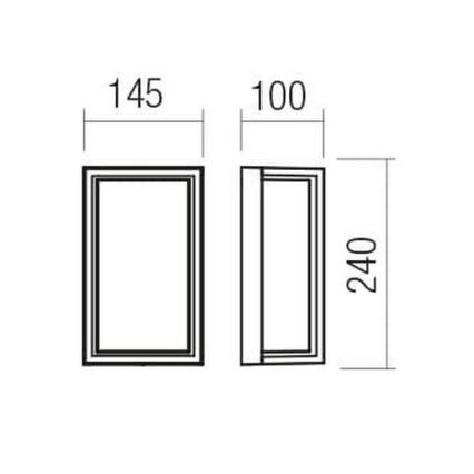 Redo 90534 - LED-Wandleuchte für den Außenbereich QUADRIS LED/12W/230V IP54 braun