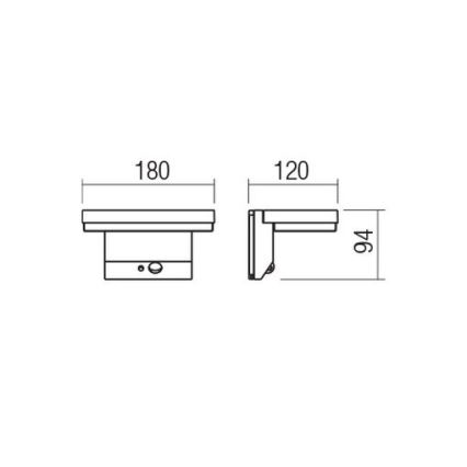 Redo 90535 - LED-Solarwandleuchte mit Sensor TAIYO LED/2W/3,7V 3000K IP54 anthrazit
