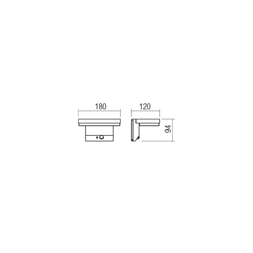 Redo 90535 - LED-Solarwandleuchte mit Sensor TAIYO LED/2W/3,7V 3000K IP54 anthrazit