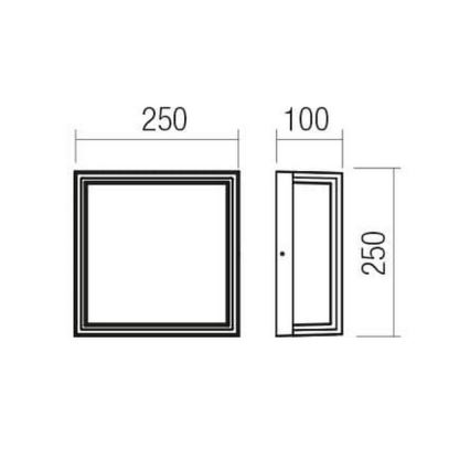 Redo 90565 - LED-Wandleuchte für den Außenbereich QUADRIS LED/20W/230V IP54 anthrazit