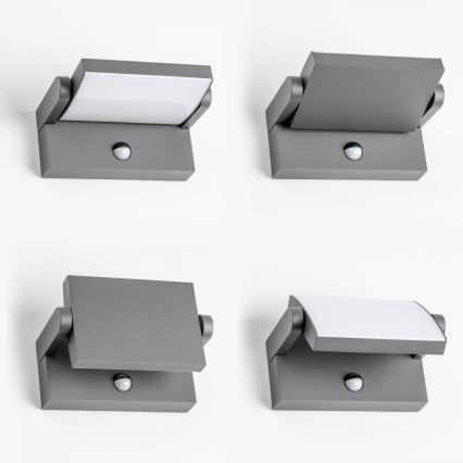 Redo 90587 - LED-Außenwandleuchte mit Sensor FLIP LED/20W/230V 3000K CRI 90 IP54 Anthrazit