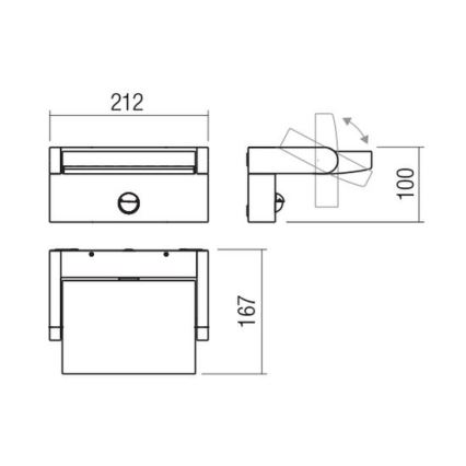 Redo 90587 - LED-Außenwandleuchte mit Sensor FLIP LED/20W/230V 3000K CRI 90 IP54 Anthrazit
