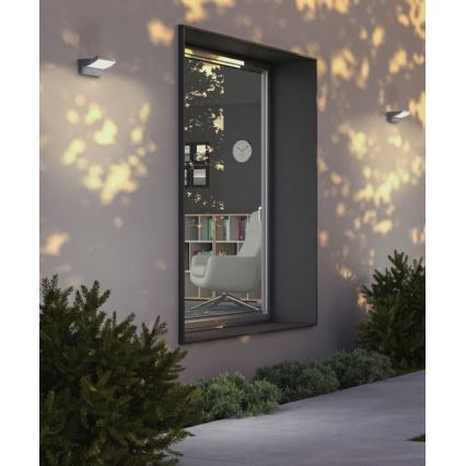 Redo 90587 - LED-Outdoor-Wandleuchte mit Sensor FLIP LED/20W/230V CRI 90 3000K IP54 anthrazit