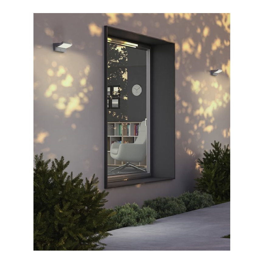 Redo 90587 - LED-Outdoor-Wandleuchte mit Sensor FLIP LED/20W/230V CRI 90 3000K IP54 anthrazit