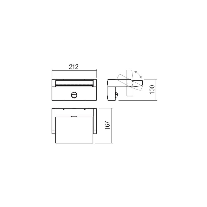 Redo 90587 - LED-Outdoor-Wandleuchte mit Sensor FLIP LED/20W/230V CRI 90 3000K IP54 anthrazit
