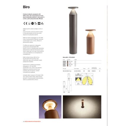 Redo 90589 - LED-Außenleuchte BIRO LED/12W/230V 3000K 30 cm CRI 90 IP65 anthrazit