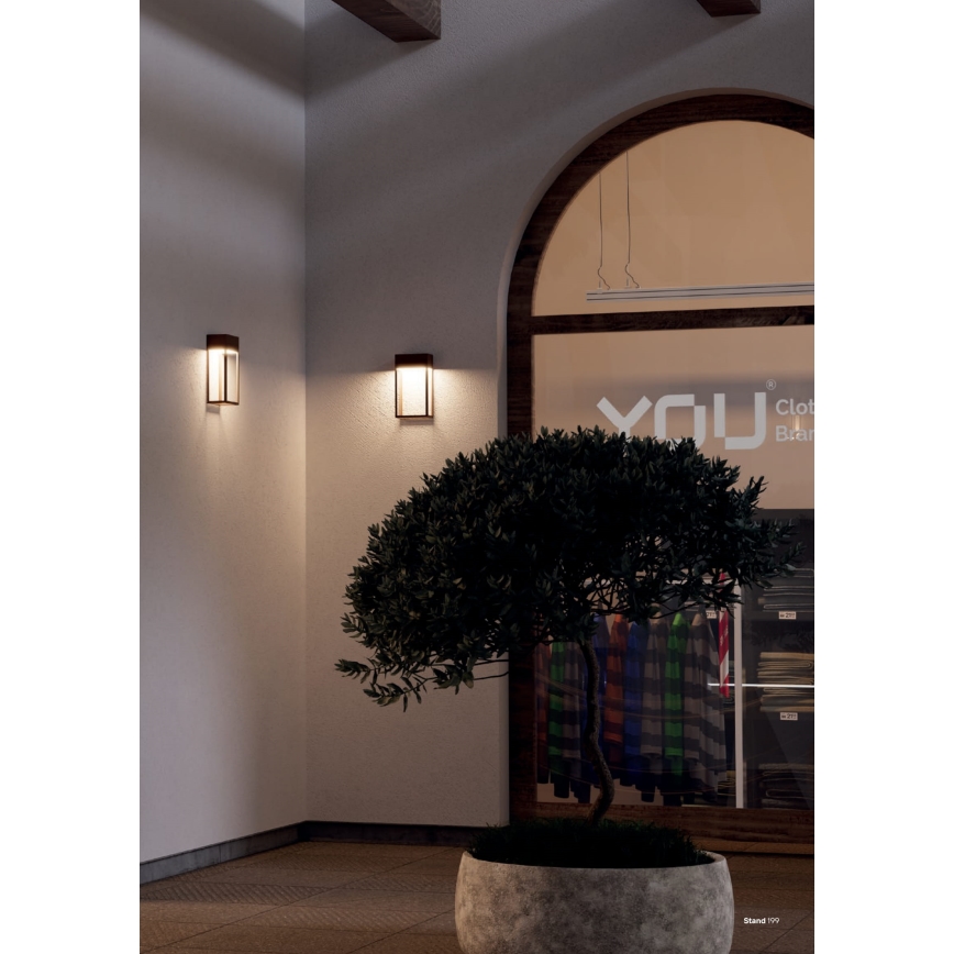 Redo 90604 - LED-Außenwandleuchte STAND, 20 W, 230 V, 3000 K (CRI 90), IP65, braun