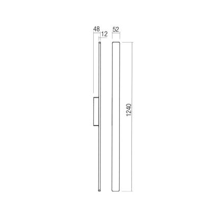 Redo 90623 - LED-Wandleuchte für den Außenbereich REFLEXA LED/20W/230V 3000K 124 cm IP54 schwarz