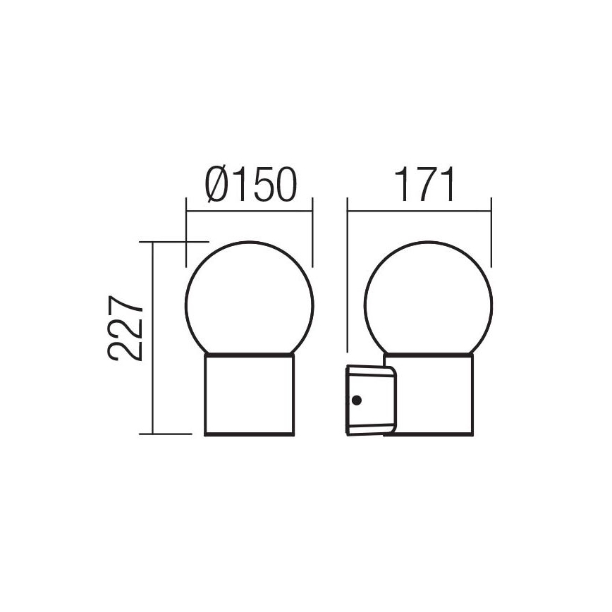 Redo 90640 - Outdoor-Wandleuchte BULK 1xE27/28W/230V IP44 anthrazit