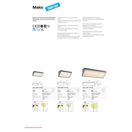 Redo 90678 - LED Außen-Wandleuchte MAKO LED/65W/230V 3000K IP65 Anthrazit