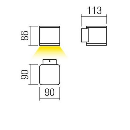 Redo 9069 - LED-Außenwandleuchte BETA/6W/230V 3000K IP54 anthrazit