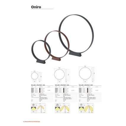 Redo 91067 - LED-Außenleuchte ONIRO LED/15W/230V 3000K 49,5 cm CRI 90 IP65 braun