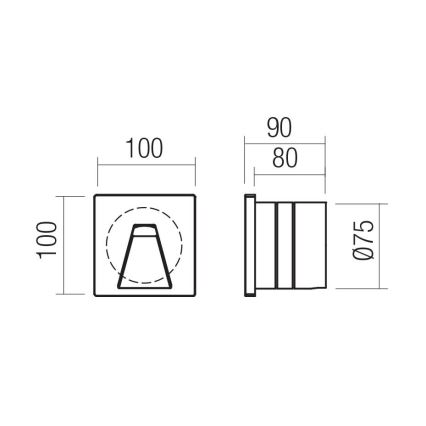 Redo 91196 - LED-Außen-Orientierungsleuchte BAST LED/2,5W/230V 3000K CRI 90 IP65 anthrazit