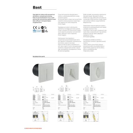 Redo 91199 - LED-Außen-Orientierungsleuchte BAST LED/2,5W/230V 3000K CRI 90 IP65 grau