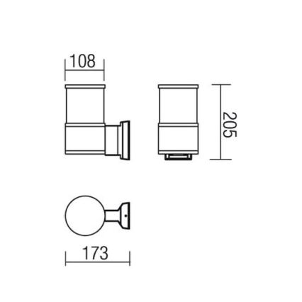 Redo 9326 - Wandbeleuchtung EXTER 1xE27/42W/230V IP54