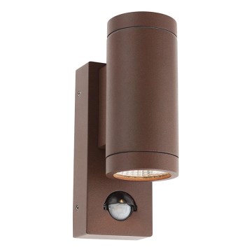 Redo 9455 - LED-Outdoor-Wandleuchte mit Sensor VINCE 2xLED/3W/230V IP54 braun