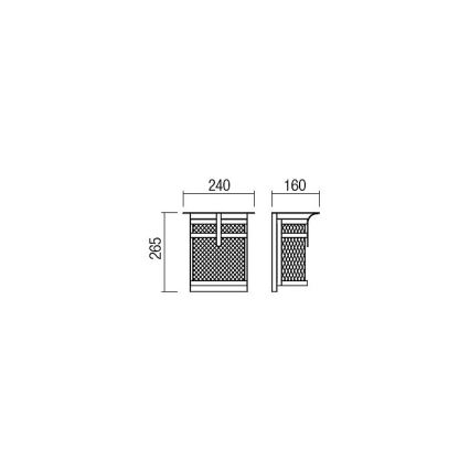 Redo 9577 - Outdoor-Wandleuchte VISIR 1xE27/42W/230V IP23