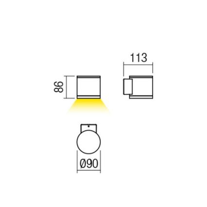 Redo 9596 - LED-Außenwandleuchte ETA LED/6W/230V 3000K IP54 braun