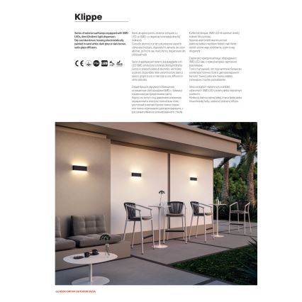 Redo 9622 - LED-Außenwandleuchte KLIPPE LED/13W/230V 3000K IP54 weiß