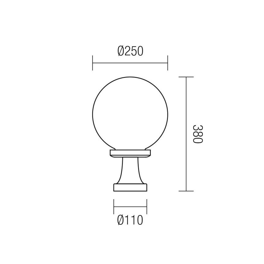 Redo 9774 - Außenlampe SFERA 1xE27/42W/230V IP44 25x38 cm braun