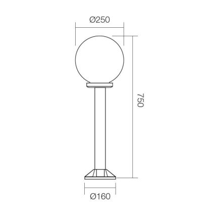 Redo 9780 - Außenlampe SFERA 1xE27/42W/230V IP44 25x75 cm weiß