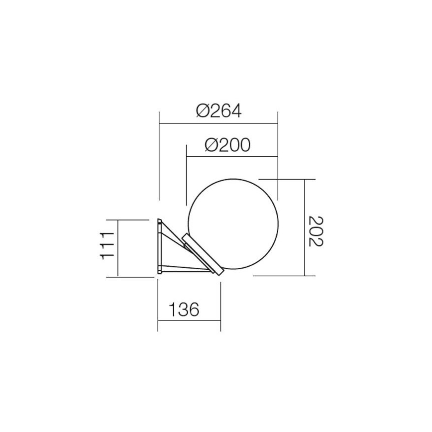 Redo 9866 - Außen Wandbeleuchtung SFERA 1xE27/28W/230V IP44