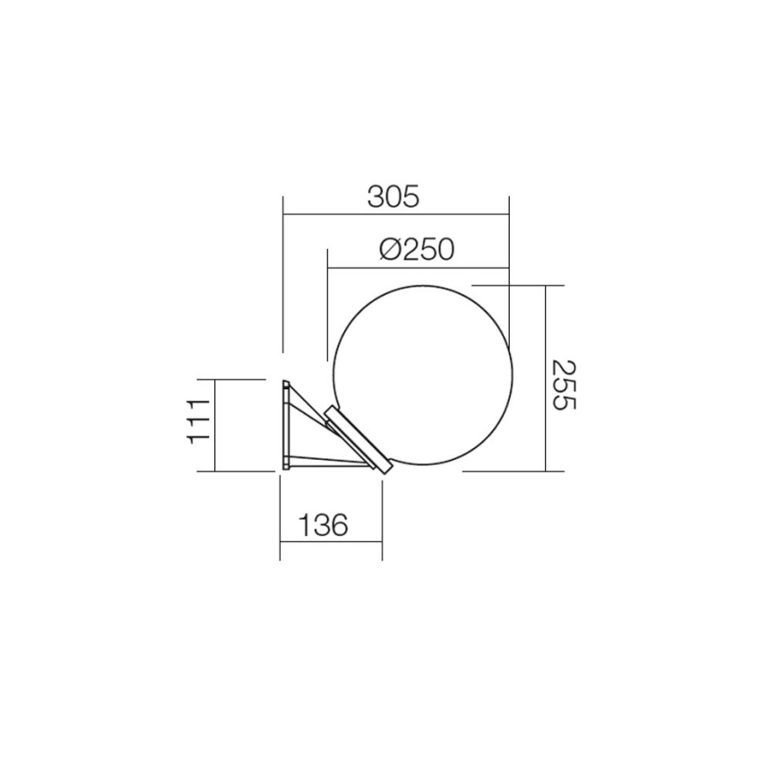 Redo 9872 - Außenwandleuchte SFERA 1xE27/42W/230V IP44 braun