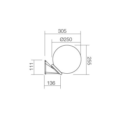 Redo 9873 - Außenwandbeleuchtung SFERA 1xE27/42W/230V IP44 weiß