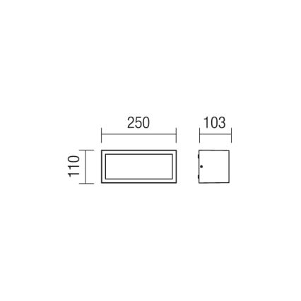 Redo 9897 - Außenwandleuchte BRICK 1xE27/23W/230V IP54