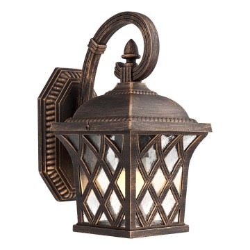 Redo 9951 - Outdoor-Wandleuchte BREMEN 1xE27/42W/230V IP23 golden/Patina