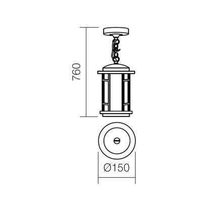 Redo 9956 - Auβen-Deckenleuchte BRISTOL 1xE327/42W230V IP23