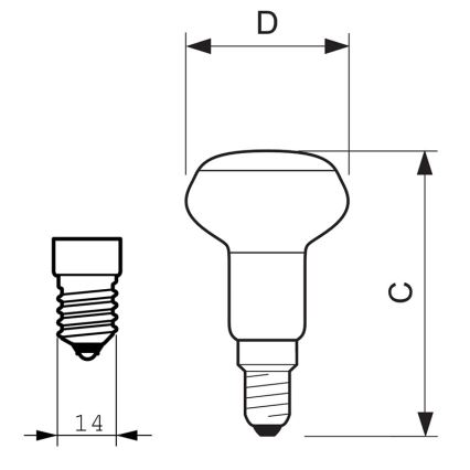 Reflektorová žárovka NR50 E14/40W/230V - Philips Massive 923338544203