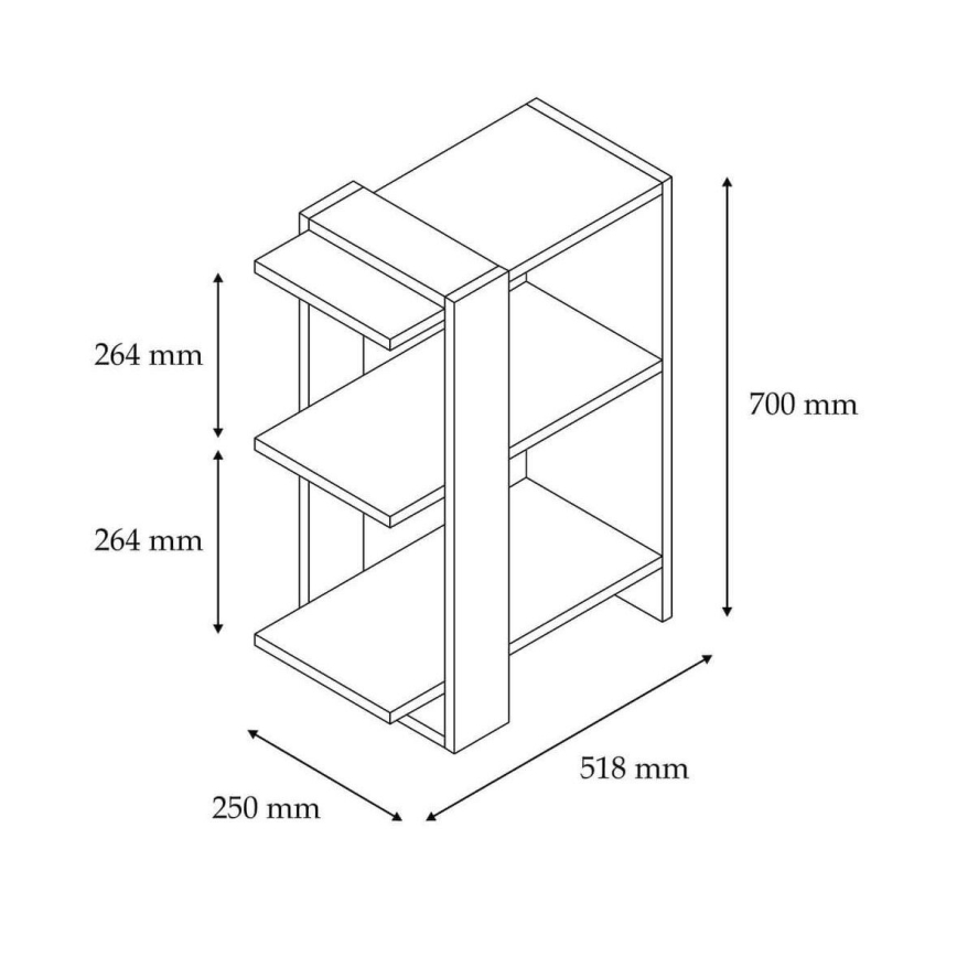 Regalteil FUNDA 70x51,8 cm weiß/grau