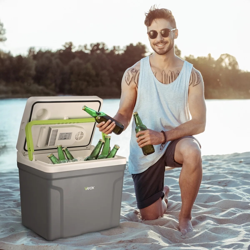 Reise-Kühlbox mit Heizfunktion 27 l 230V/12V/24V grau