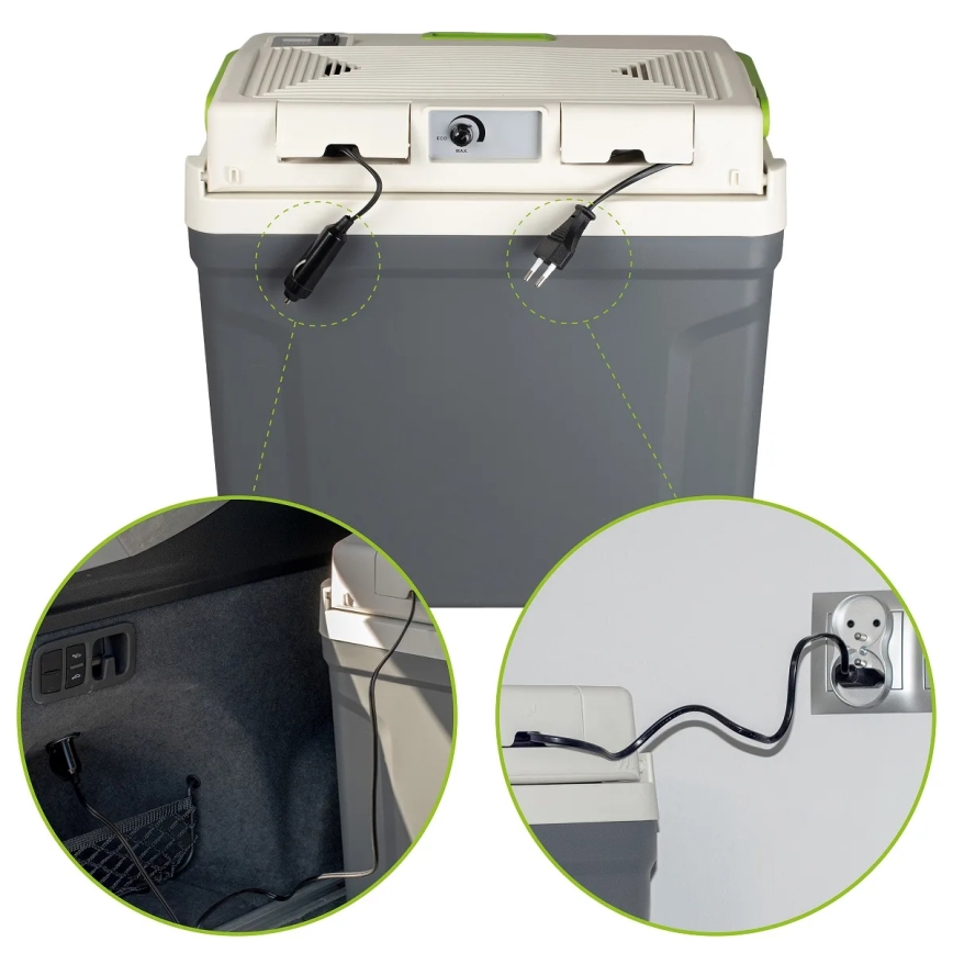 Reise-Kühlbox mit Heizfunktion 27 l 230V/12V/24V grau