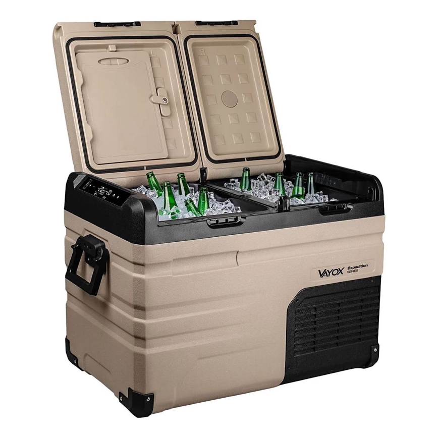 Reise-Kühlbox mit LCD-Anzeige 39 l 230V/12V/24V braun
