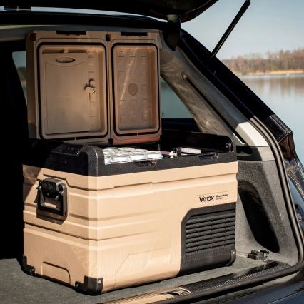 Reise-Kühlbox mit LCD-Anzeige 39 l 230V/12V/24V braun