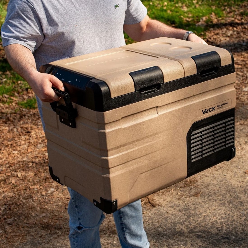 Reise-Kühlbox mit LCD-Anzeige 39 l 230V/12V/24V braun