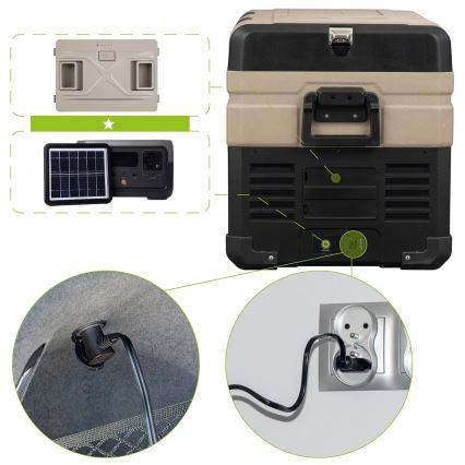 Reise-Kühlbox mit LCD-Anzeige 39 l 230V/12V/24V braun